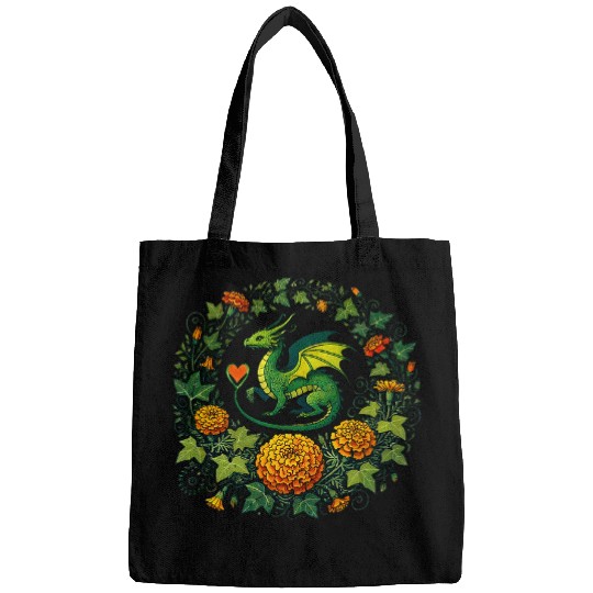 Dragon Pet Marigold Moss Dragon Illustration Bags
