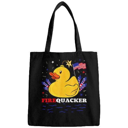 Duck Pet 4th July Patriotic Firecracker Rubber Duck Firequacker Bags