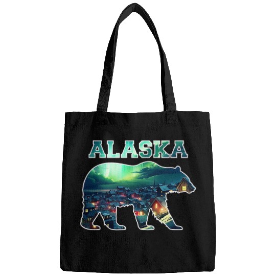 Bear Pet Alaskan Bear Northern Lights Aurora Borealis Nature Sky 4 Bags