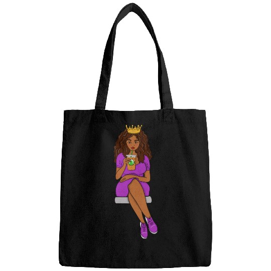 Coffee Fun Iced Coffee Passenger Princess Black Woman Wife Girlfriend Bags