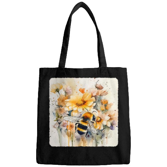 A Bumblebee With A Flower Bouquet Buzz Petals Garden Bags