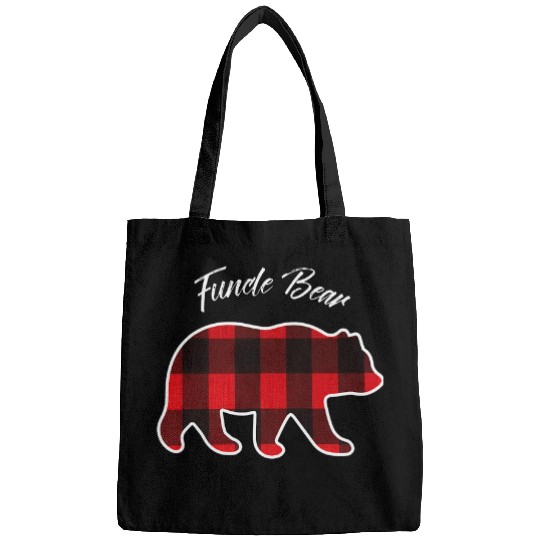 Bear Pet Funcle Bear Matching Family Christmas Red Plaid Pajama Bags
