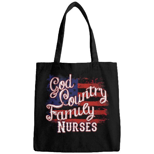 nurses Job God Family Country Patriotic USA Flag Bags