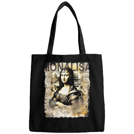 Abstract Graffiti Art Leonardo Da Vinci Art Mona Lisa 5 Bags