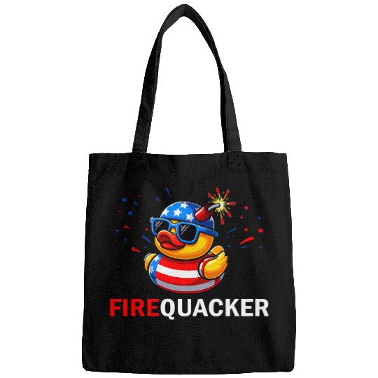 Duck Pet 4th of July Duck Firequacker Funny Patriotic Fourth of July Bags
