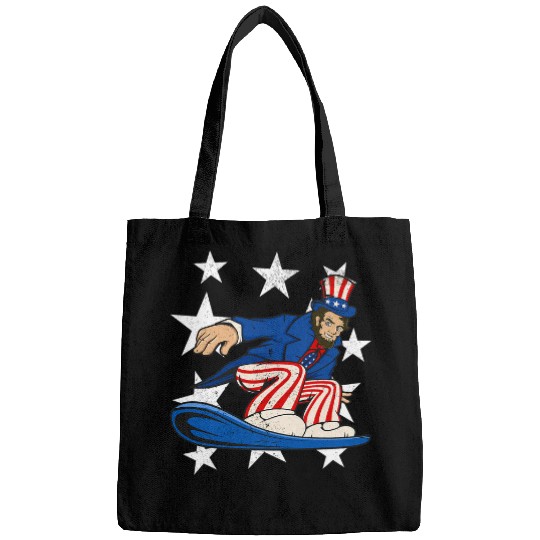 Abraham Lincoln Snowboarding Funny 4th of July Snowboard Bags