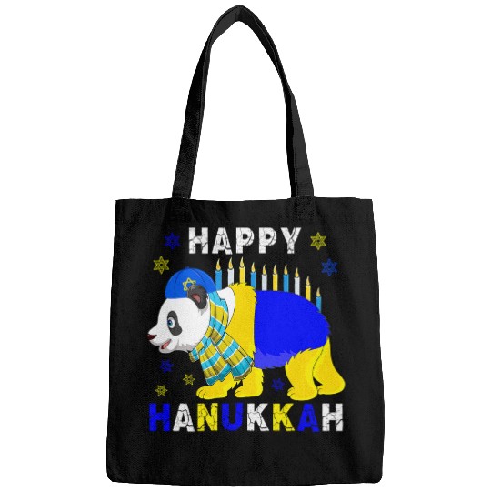 Panda Pet Happy Hanukkah Menorah Panda Wearing Jewish Hat Lover Bags