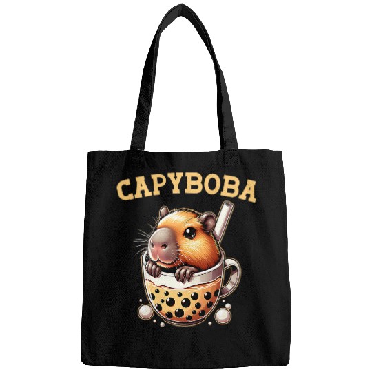 capybaras Pet Boba Milk Tea Funny capybaras Rodent Capyboba Bags