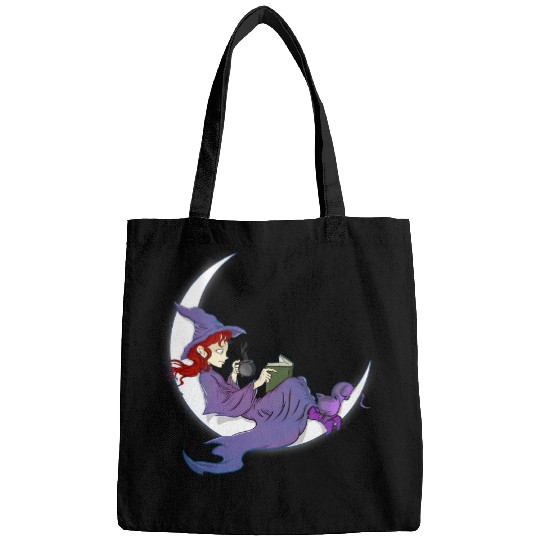 Coffee Fun Samhain Witches books coffee cats Halloween Bags