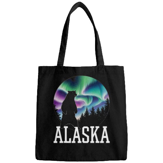 Bear Pet Alaska Northern Lights Bear Nature Outdoor Scenic Travel Bags
