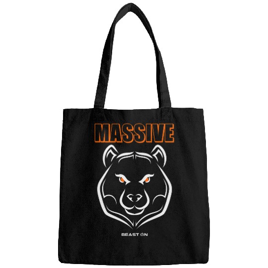 Bear Pet Bear Head Bodybuilding Gym Fitness Training Solid Orange Bags