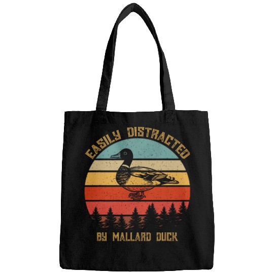 Duck Pet Retro Easily Distracted By Mallard Duck Bags