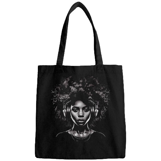 African American Woman Black Girl Music Graffiti Art Graphic 6 Bags
