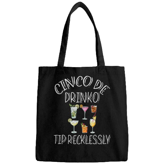 Bartender Job Cinco De Drinko May Your Bartender Funny Bar Work Bags