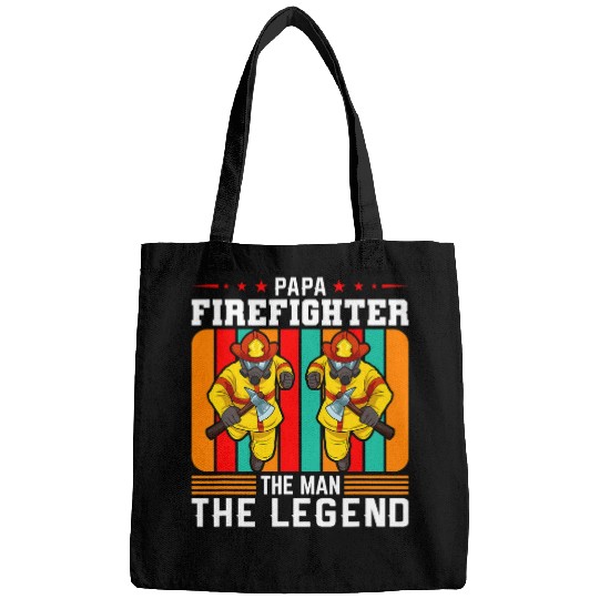 Firefighter Job Papa Firefighter The Man The Legend Firefighter Dad Bags