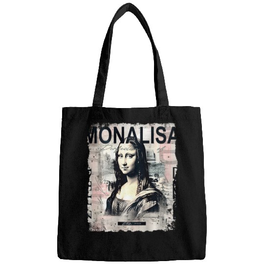 Abstract graffiti art Leonardo da Vinci art Mona Lisa 1 Bags