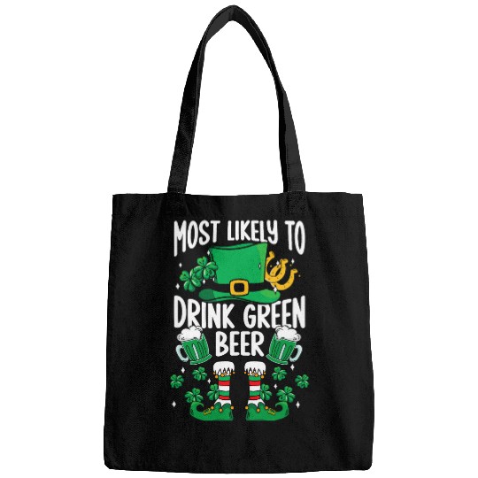 Beer Fun mosts Likely to Drink Green Beer St Patricks Day Matching Bags