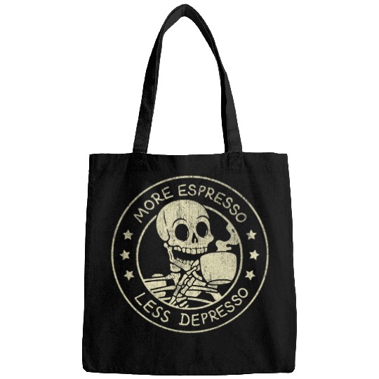 Coffee Fun More Espresso Less Depresso Funny Skeletons Coffee Bags