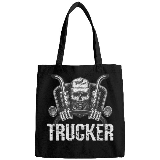 Truck Fun skull diesel truck lorry driver Bags