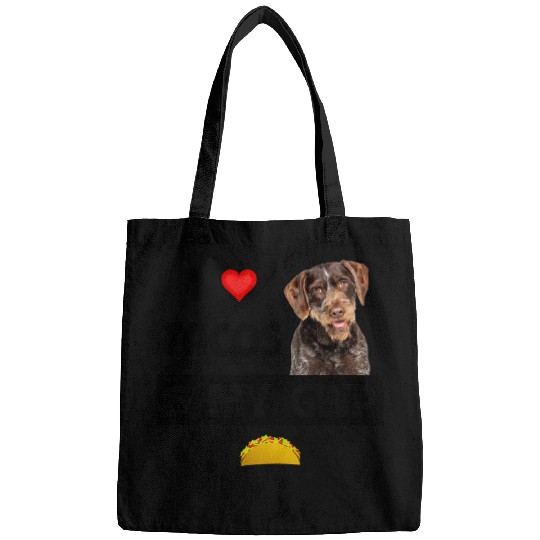 i love tacos and my gwp dog german wirehaired pointer lovers Bags