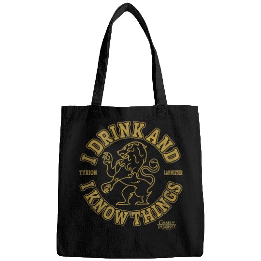 Lion Pet Game Of Thrones I Drink And Know Things Lion Logo Bags