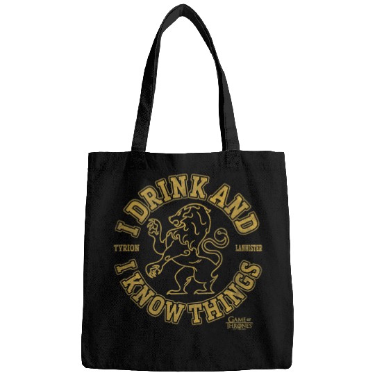 Lion Pet Game Of Thrones I Drink And Know Things Lion Logo Bags