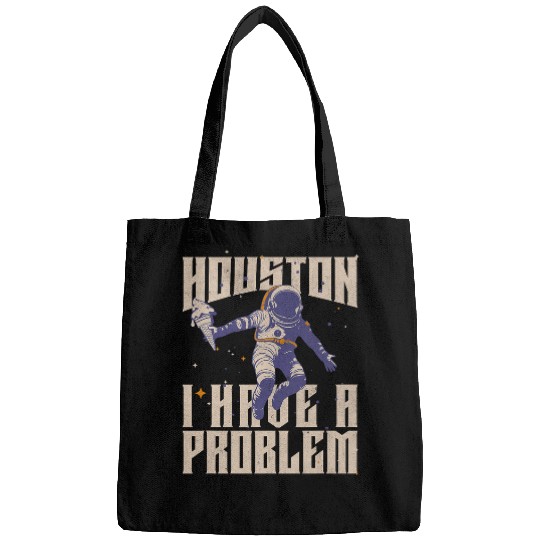 Houston I Have a Problem Astronaut 2Funny Retro Graphic Bags