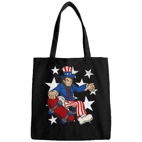 Abraham Lincoln Skateboarding Funny 4th of July Skateboard Bags