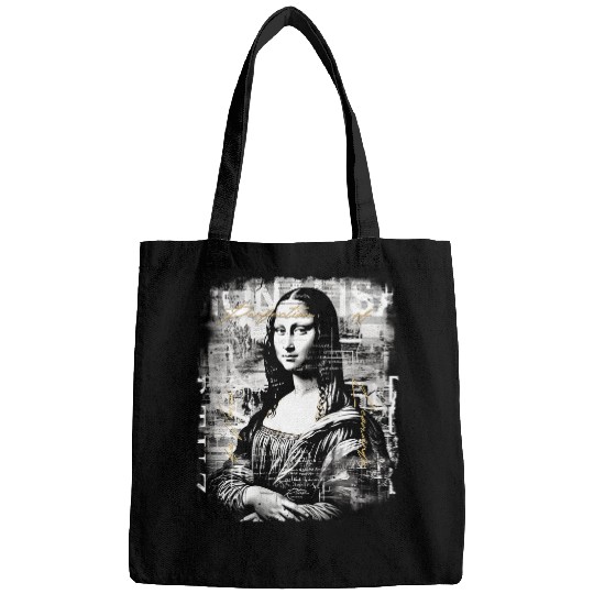 Abstract graffiti art Leonardo da Vinci art Mona Lisa 3 Bags