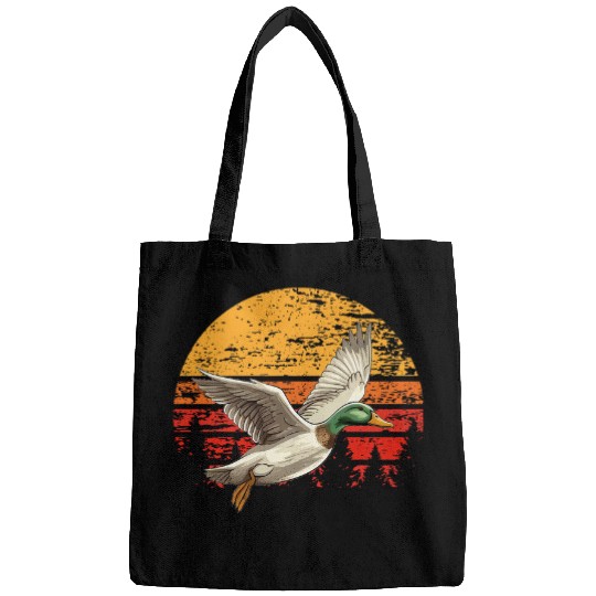 Duck Hunting Retro Sunset Flying Mallards Duck Hunter Bags