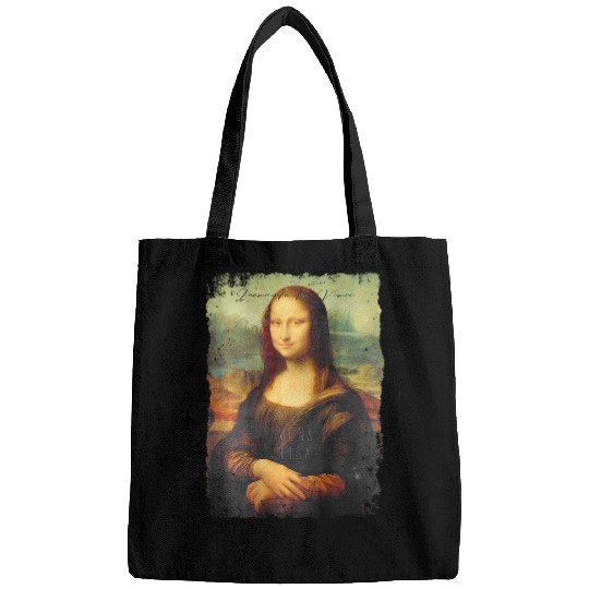 Abstract graffiti art Leonardo da Vinci art Mona Lisa 2 Bags