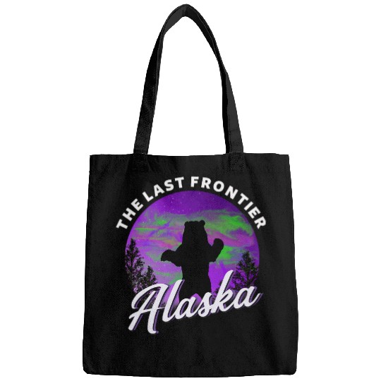 Alaska Northern Lights Grizzly Bear Beautiful Sky Bags