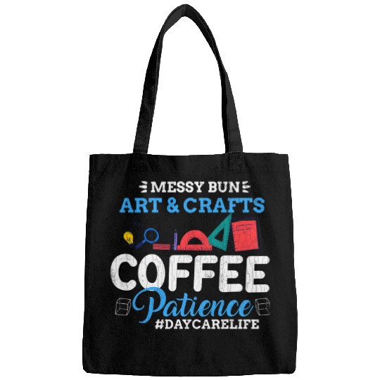 Coffee Fun And Patience Funny Childcare Daycare Teacher Graphic Bags