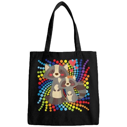 Raccoon Pet COUPLES GIFT Wedding Anniversary Valentines LGBTQ 2 Bags