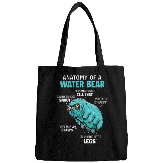 Bear Pet Tardigrade Anatomy Water Bear Funny Science Microbiology Art Bags