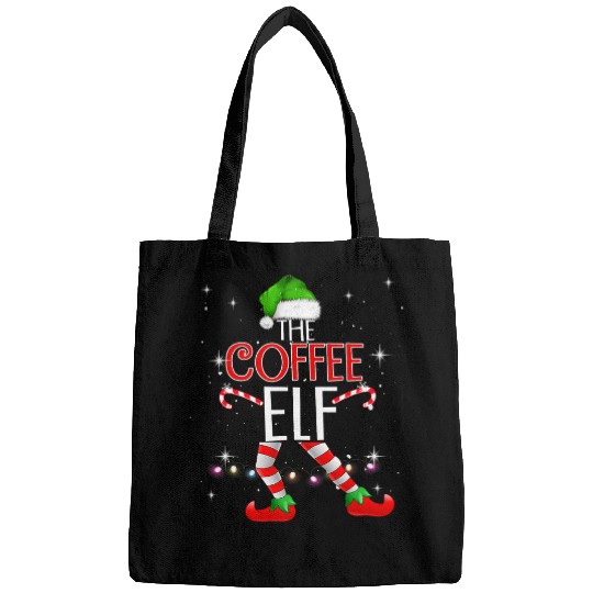 Coffee Fun drinking elf matching family group christmas party pj Bags