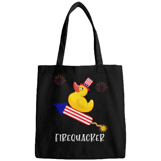 Duck Pet Fourth of July Firequacker Rubber Duckie Duck USA Patriotic Bags