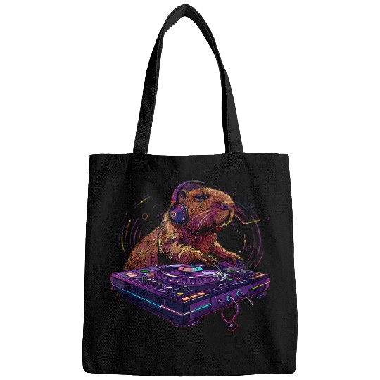 capybaras Pet Music DJ House Music Producer Turntable DJ capybaras 4 Bags