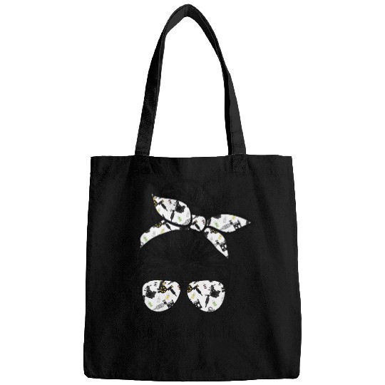 tattoo artist life inked bandana messy hair bun woman girl Bags