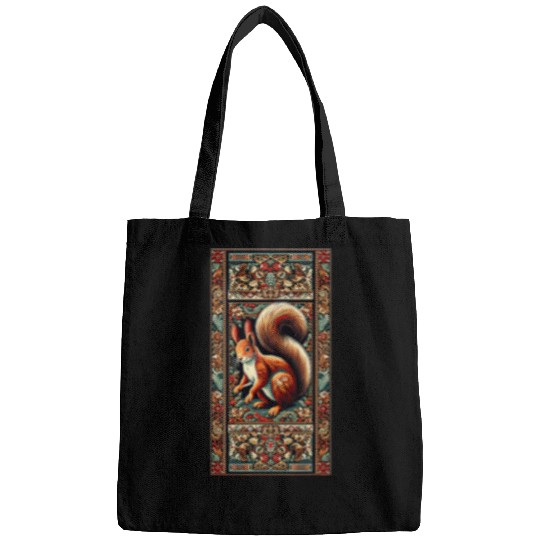Squirrel Pet Artwork Elegant Tapestry Motif Style 2 Bags