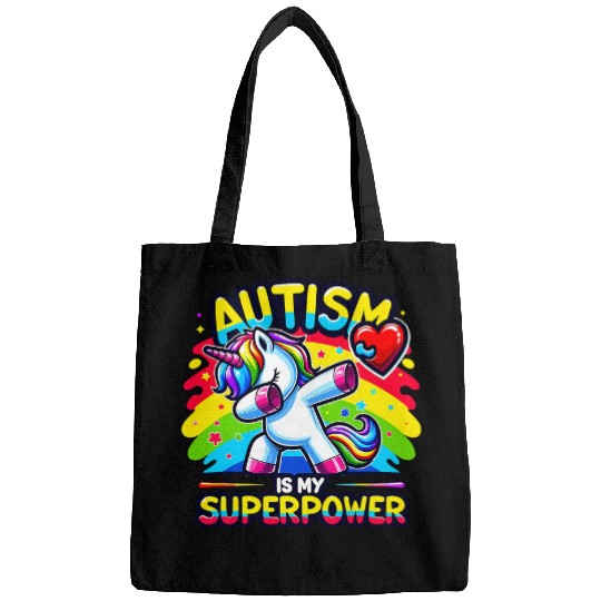 Autism Is My Superpower Dabbings Unicorns autism awareness Bags