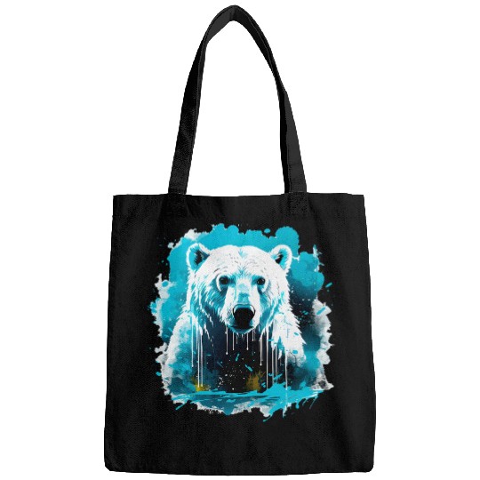 Bear Pet bear polar arctic animal head in a glacial Bags