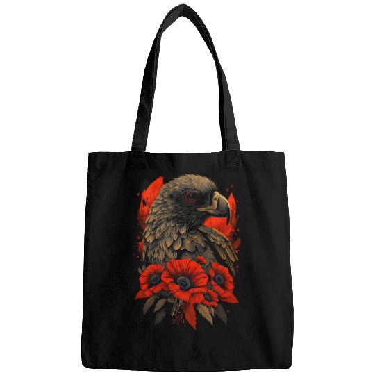 Memorial Day Red Poppy Flower Eagle USA Flag 4th of July Bags
