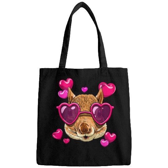 Squirrel Pet Valentines Squirrel Rodent Animal Face Squirrel Lover Bags