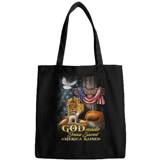 Lion Pet Jesus Lion and Lamb Jesus Saved American Flag Bags