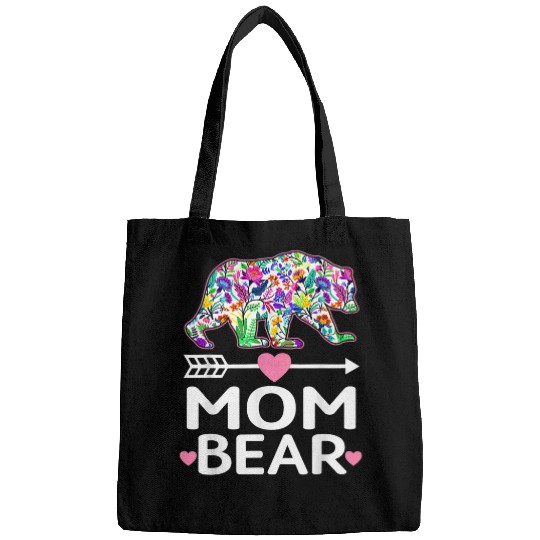 Bear Pet Funny Mom Bear Mothers Day Floral Matching Family Outfits Bags