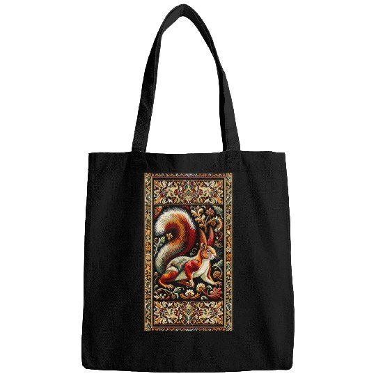 Squirrel Pet Artwork Elegant Tapestry Motif Style 1 Bags