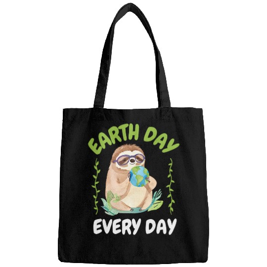 Sloth Pet Earth Day Restore Earth Flower Art Save the Planet Sloth Bags