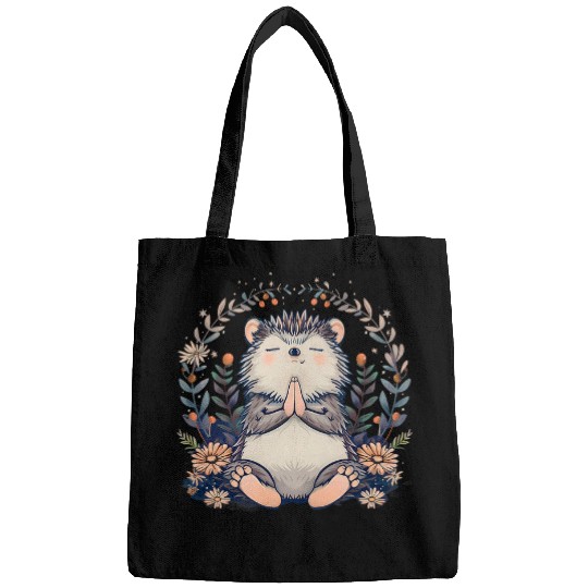 Hedgehog Pet Meditation Zen Buddha Floral Yoga Buddhist Hindu Bags