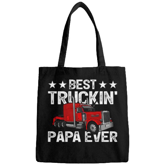 Mens Truckin Papa Ever Big Rig Trucker Fathers Day Bags